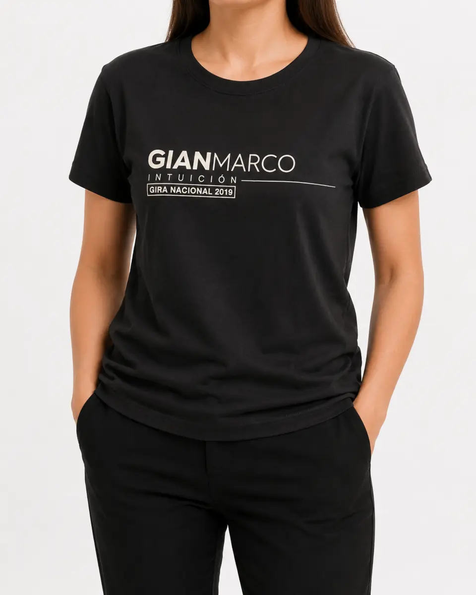 Camiseta negra personalizada para gira de Gian Marco