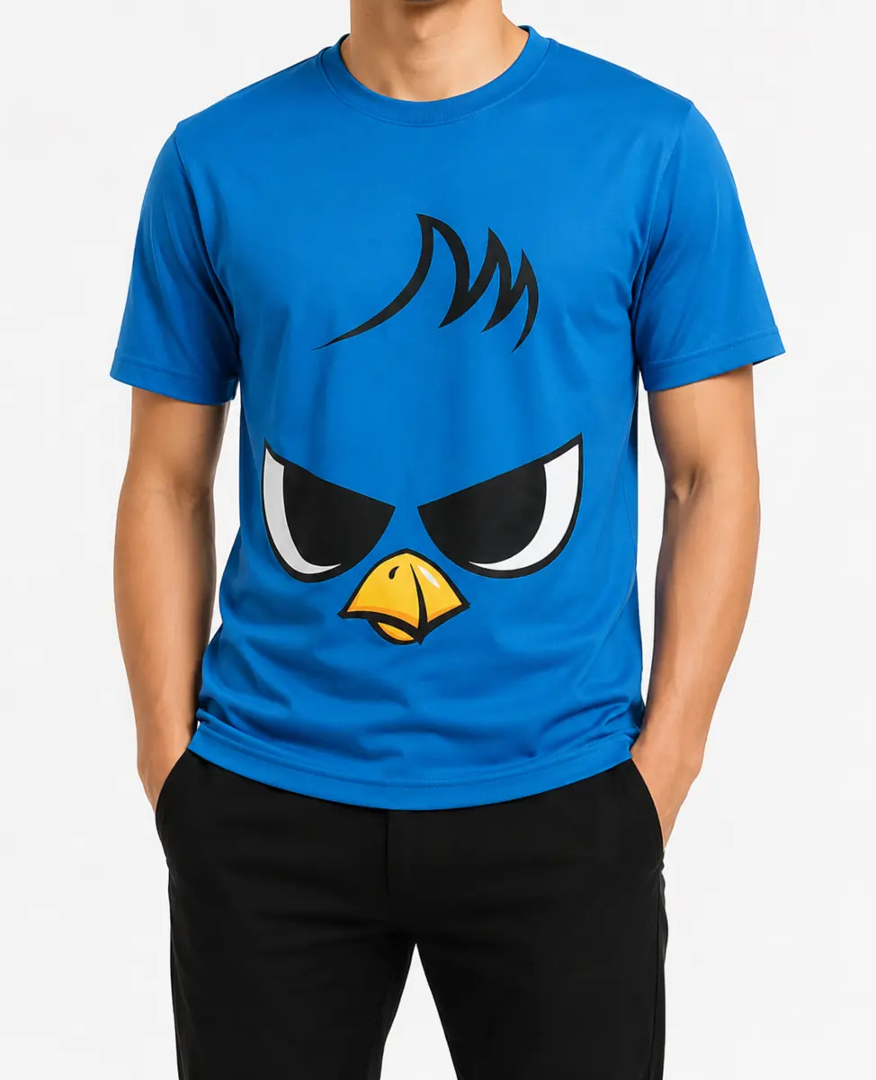 Camiseta del pájaro azul utilizada en el evento Bob Esponja y Tondero