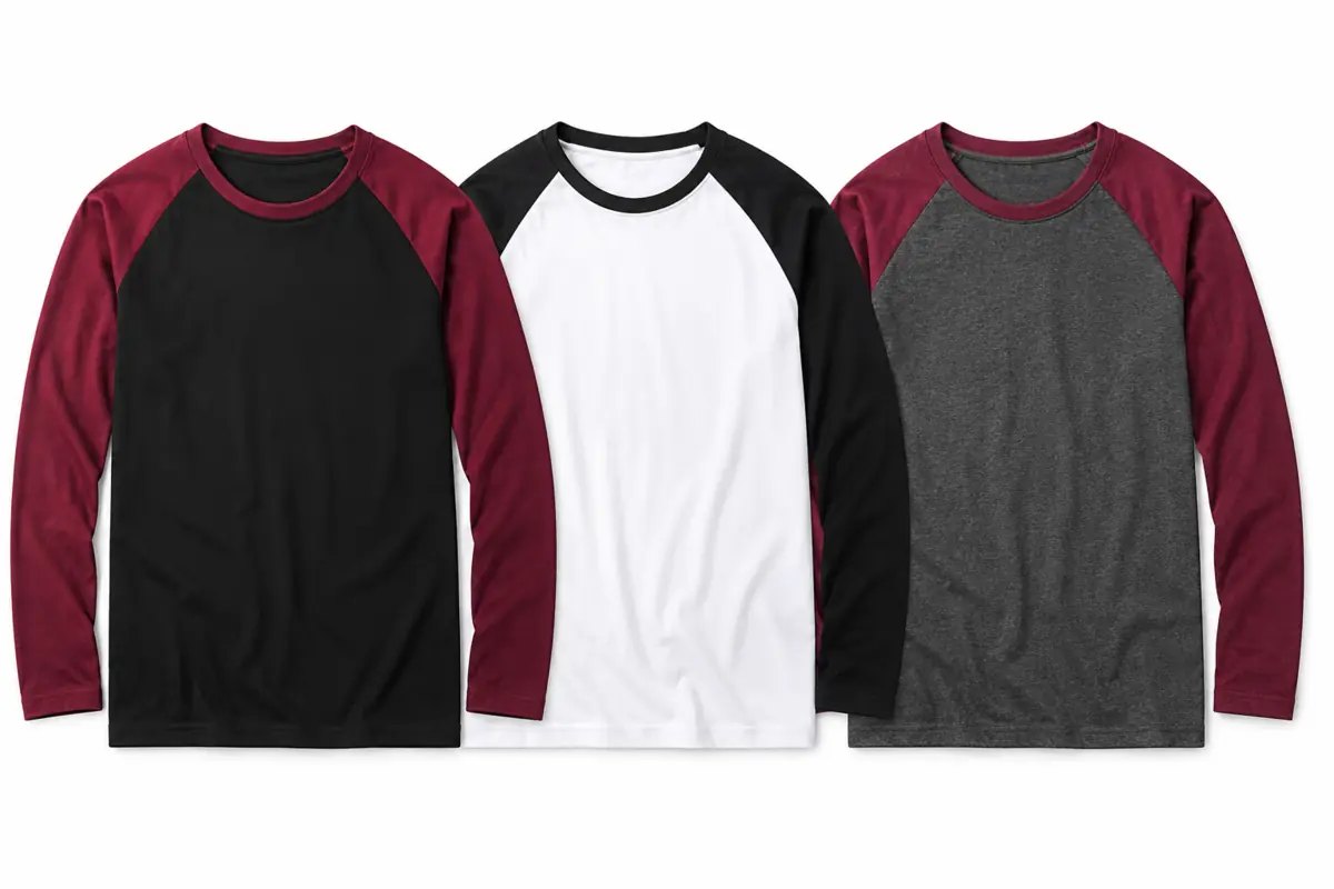 Camisetas raglán en tres combinaciones de color