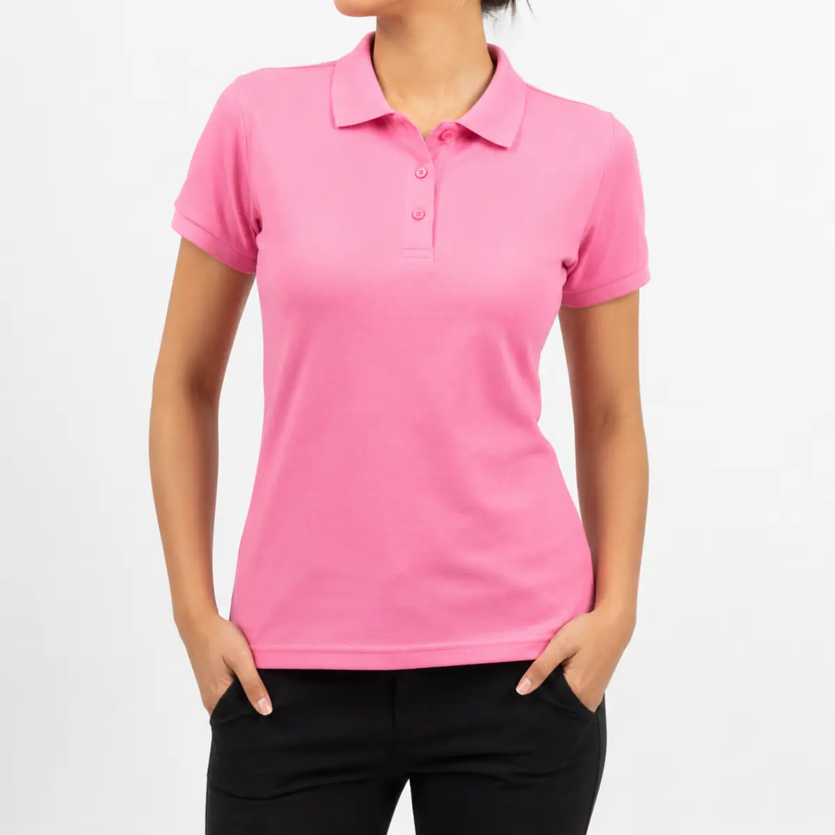 Polo corporativo rosado de manga corta