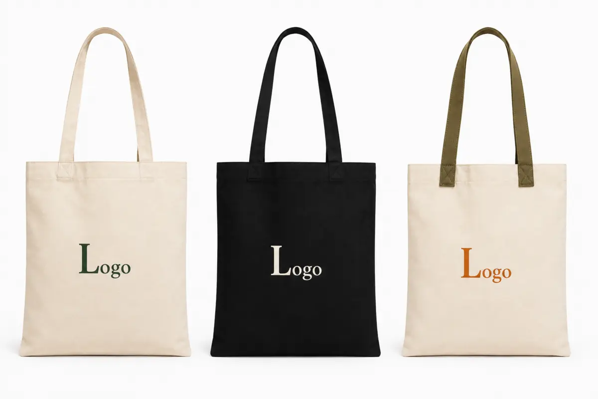 Bolsas de lona personalizables en tres colores