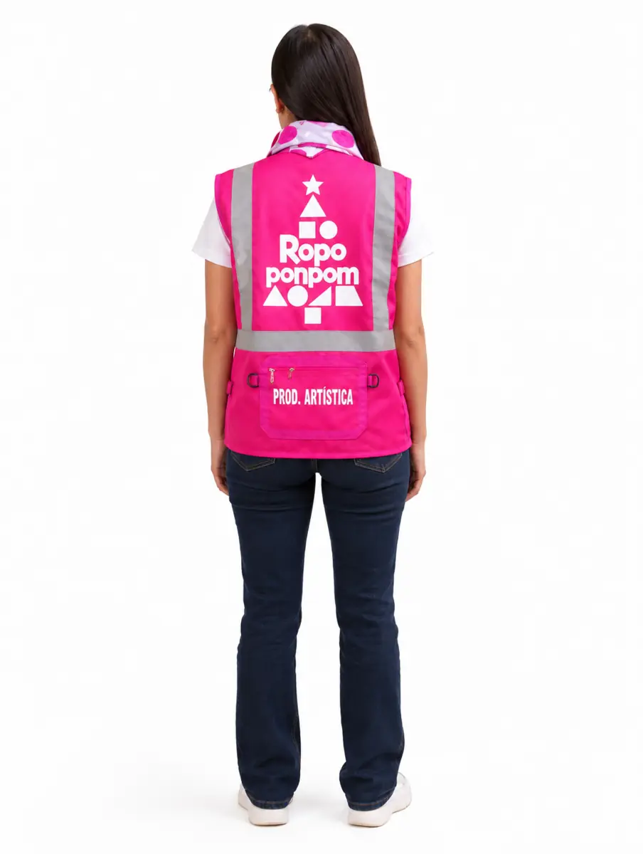 Chaleco rosado personalizado para producción artística
