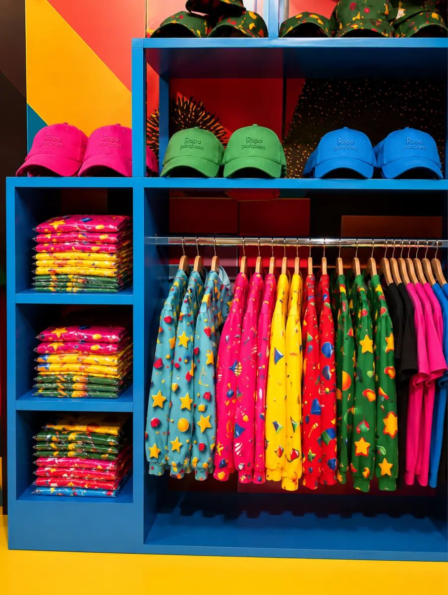 Colección de prendas y gorras personalizadas para eventos
